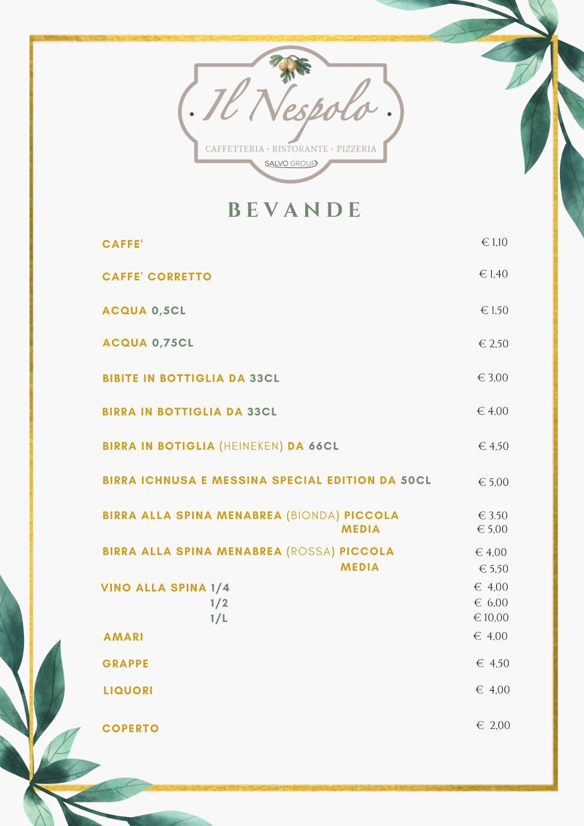 Menu di Ristorante Il Nespolo 