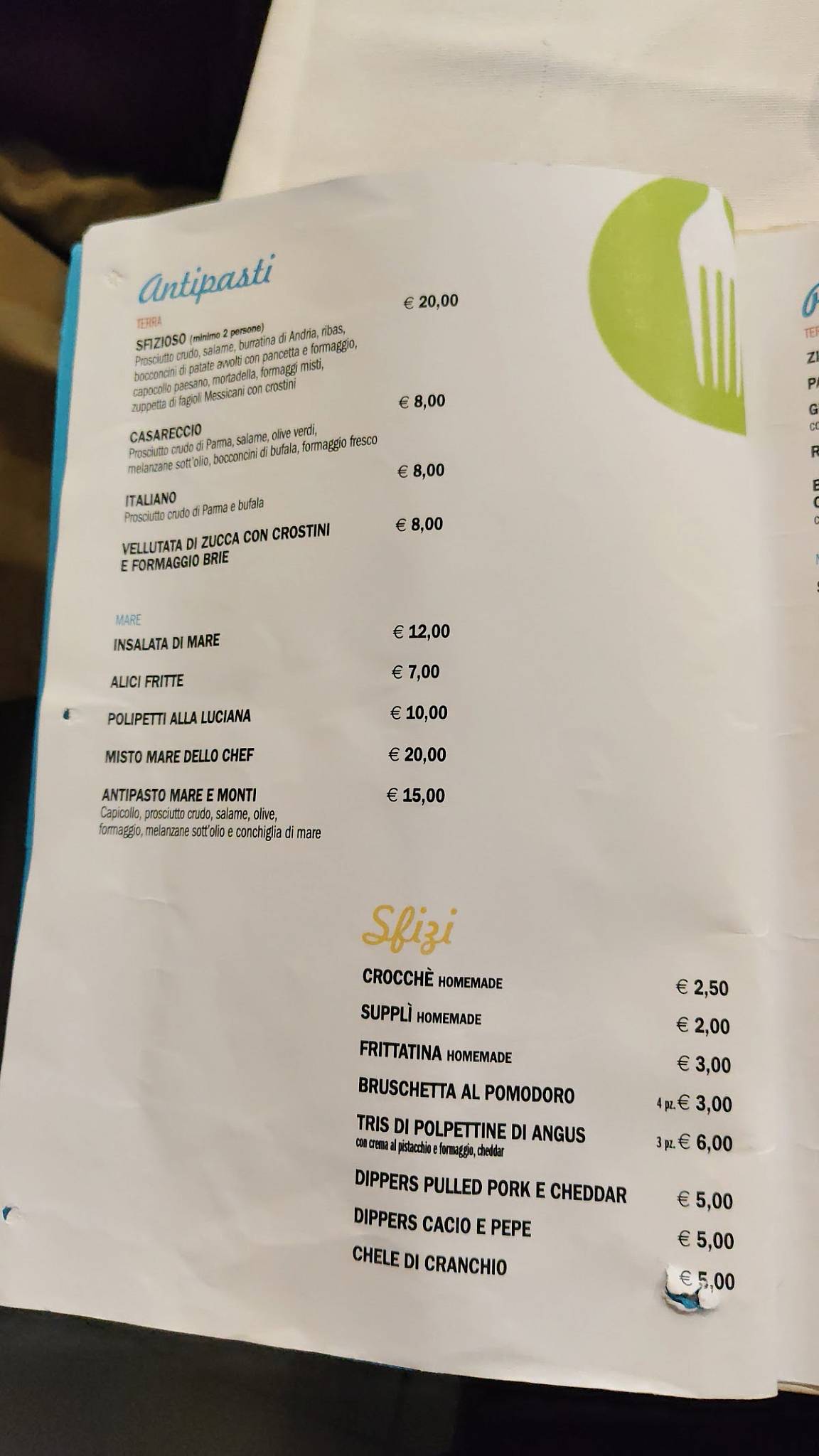 Menu di Ristorante Orlando 