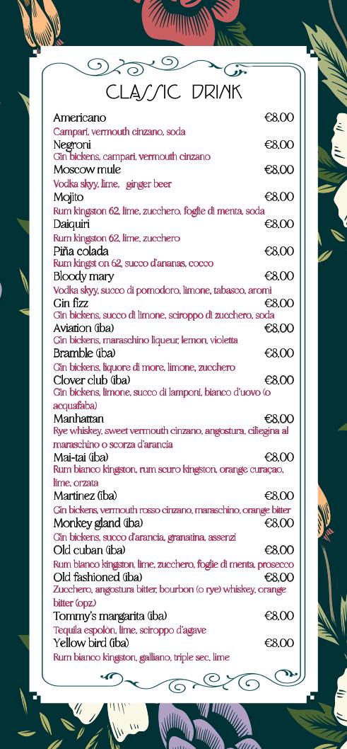 Menu di Colette 