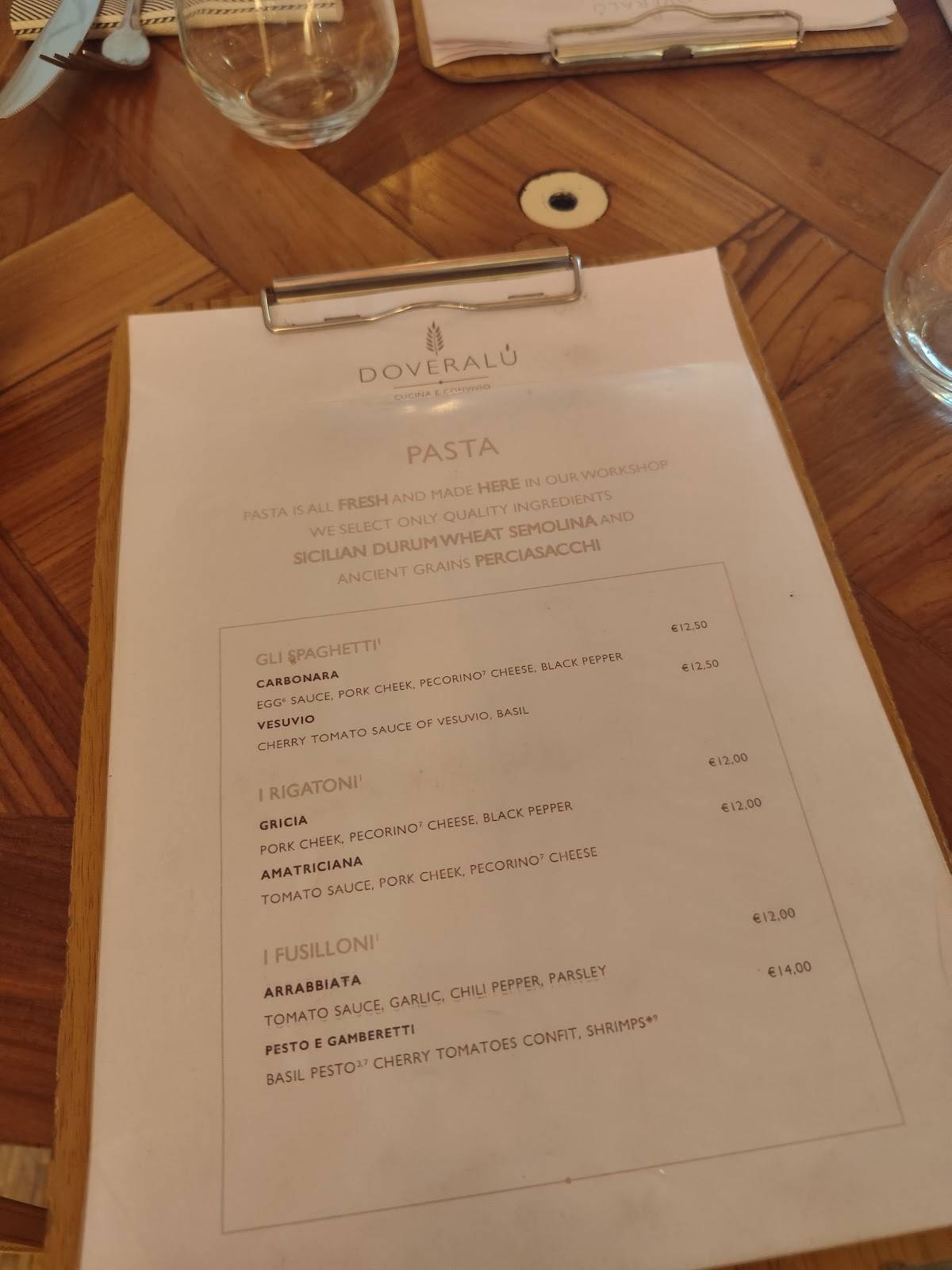 Menu di Doveralù 
