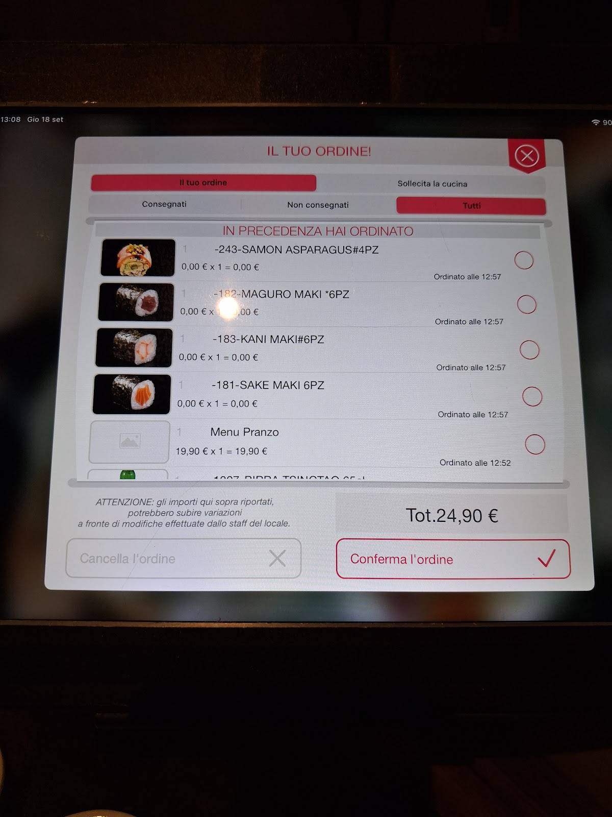 Menu di Jinjà Prati 