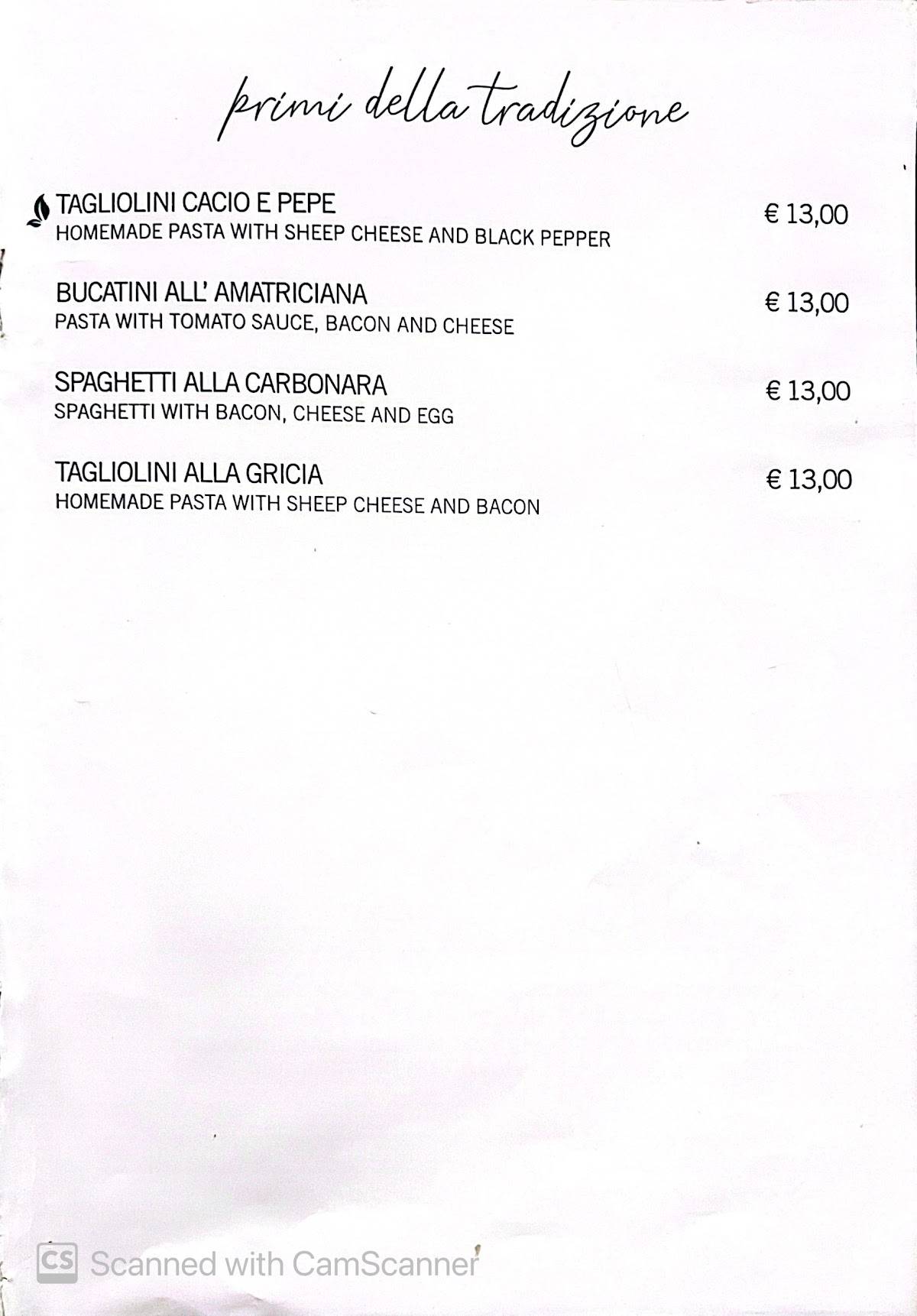 Menu de Ristorante Agrodolce Roma