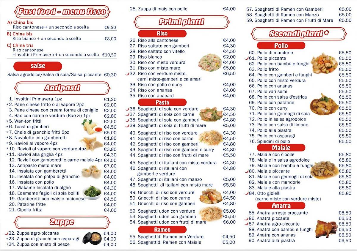 Menu di Rosticceria Cinese Bella Rosa 