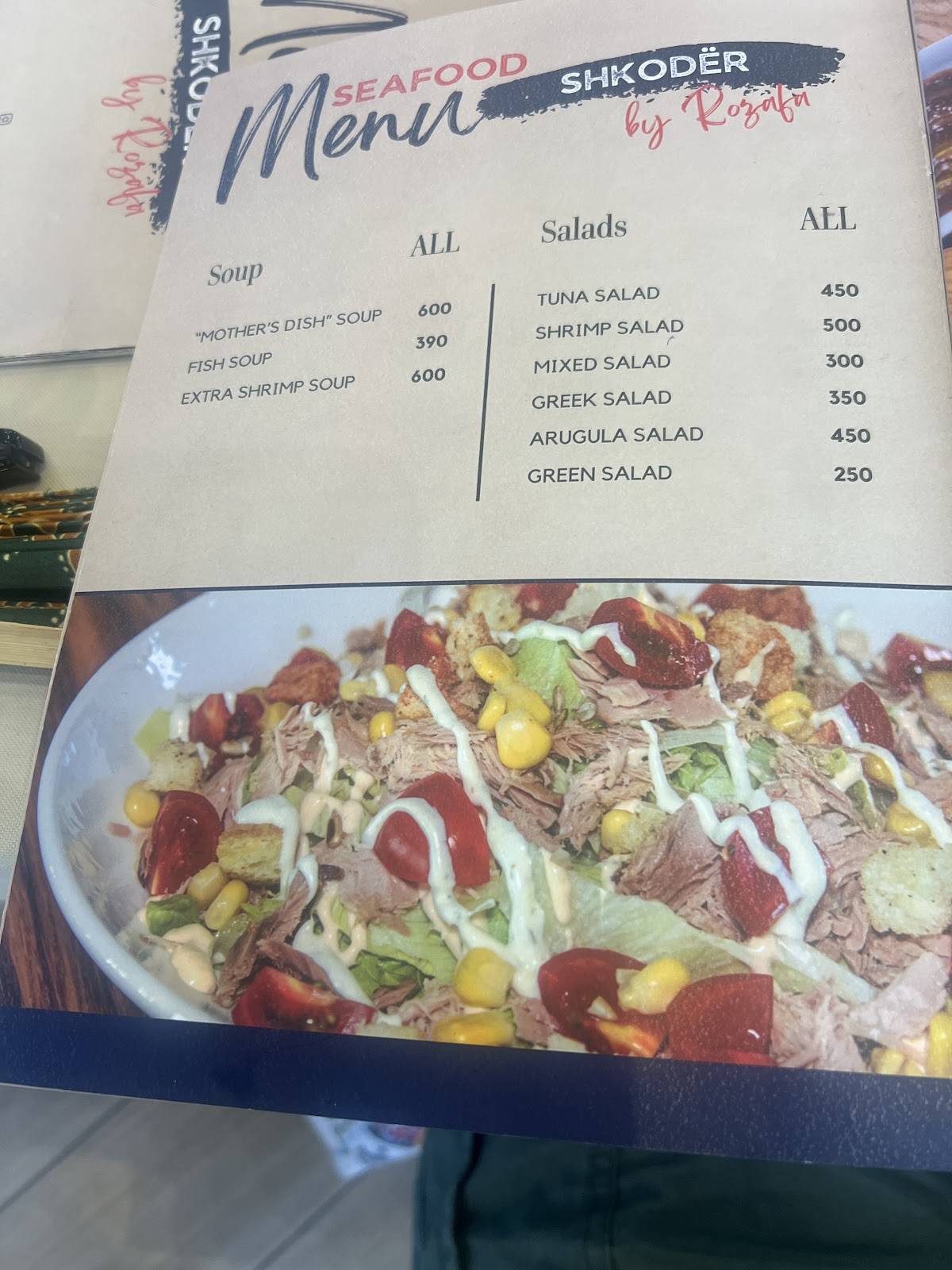 Menu de Rozafa Sea Food