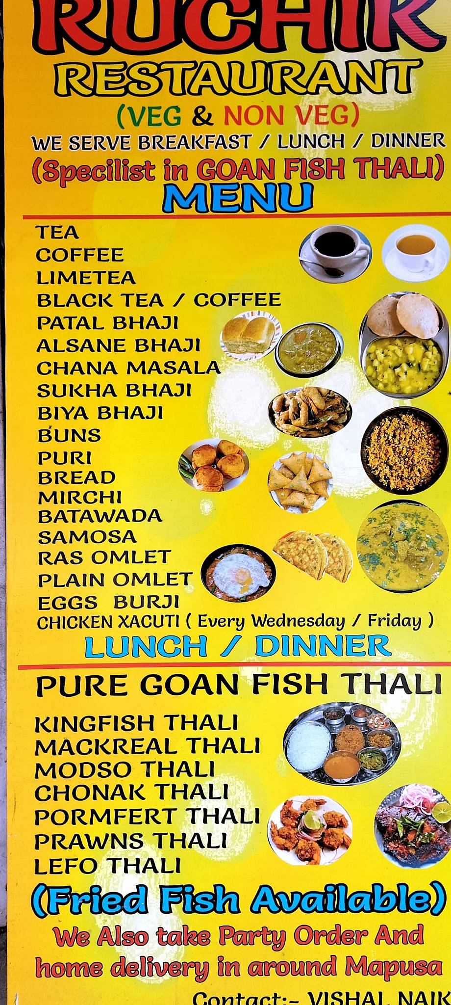 Ruchik Restaurant menu