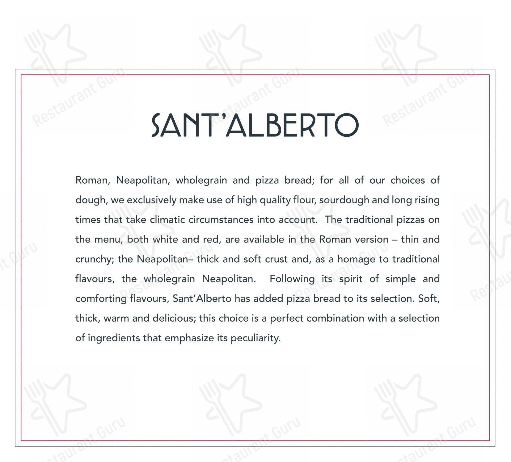 Pizzeria Sant'Alberto in Roma - Основное меню