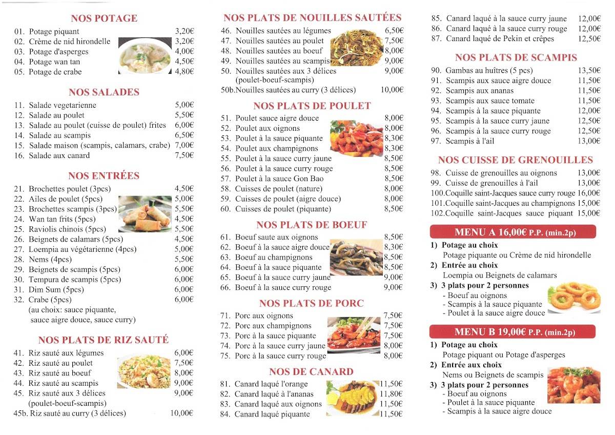 Menu de Soleil Rouge