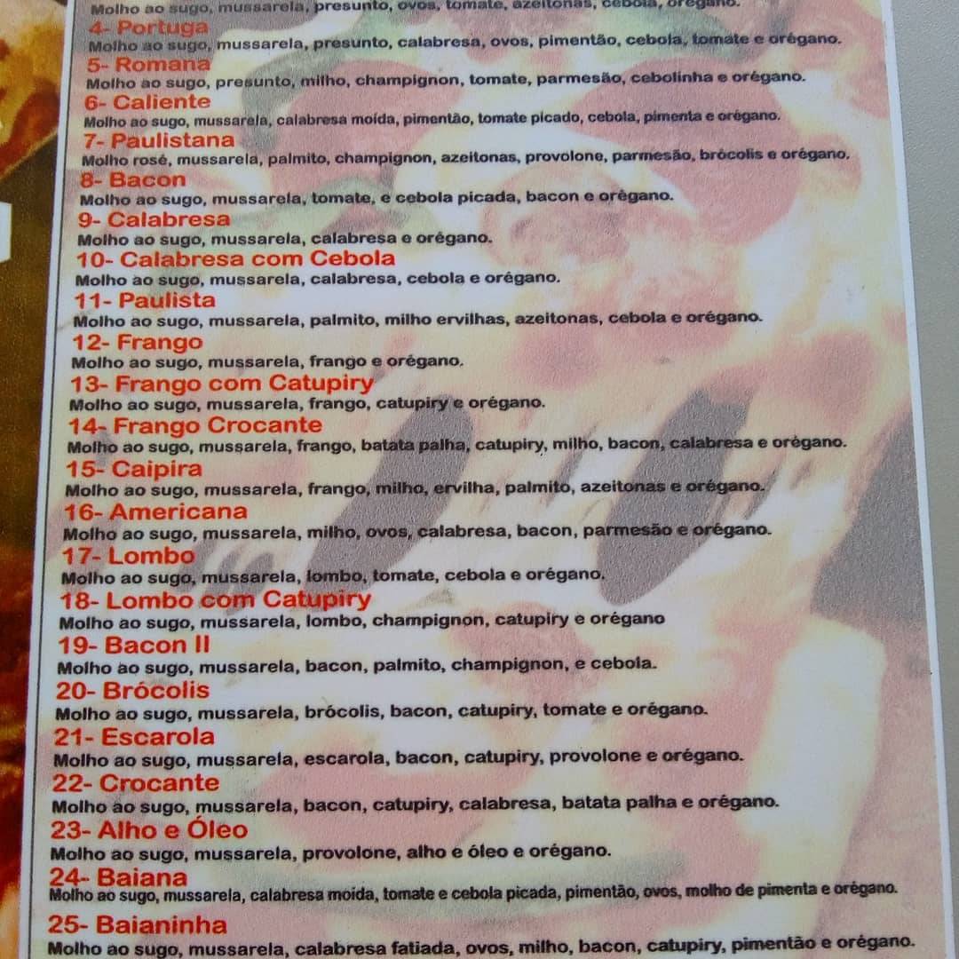 TOP PIZZAS cardápio