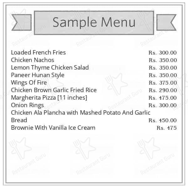 Tabula Rasa (Jubilee hills) menu