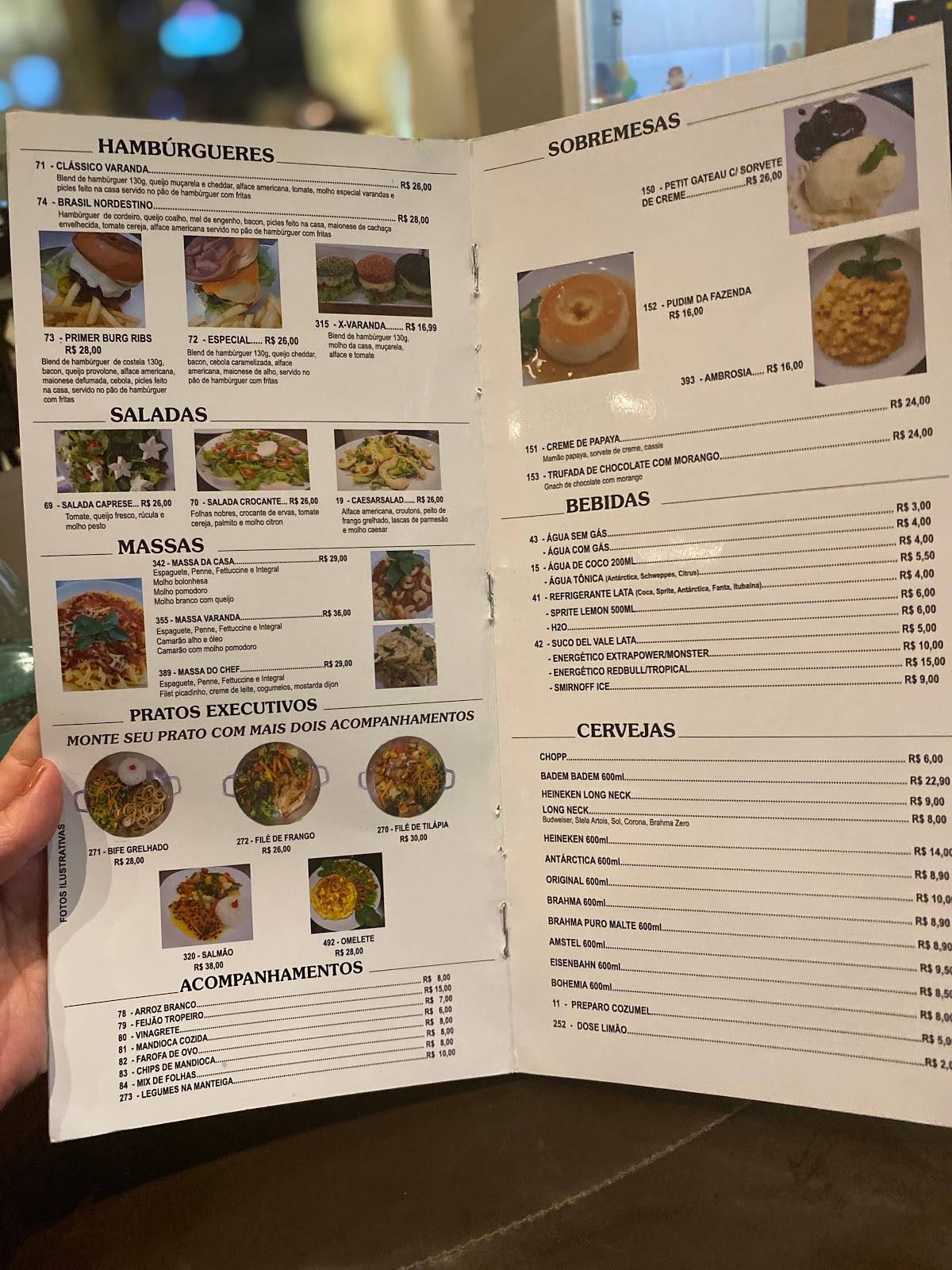 Varanda Restaurante e Bar cardápio