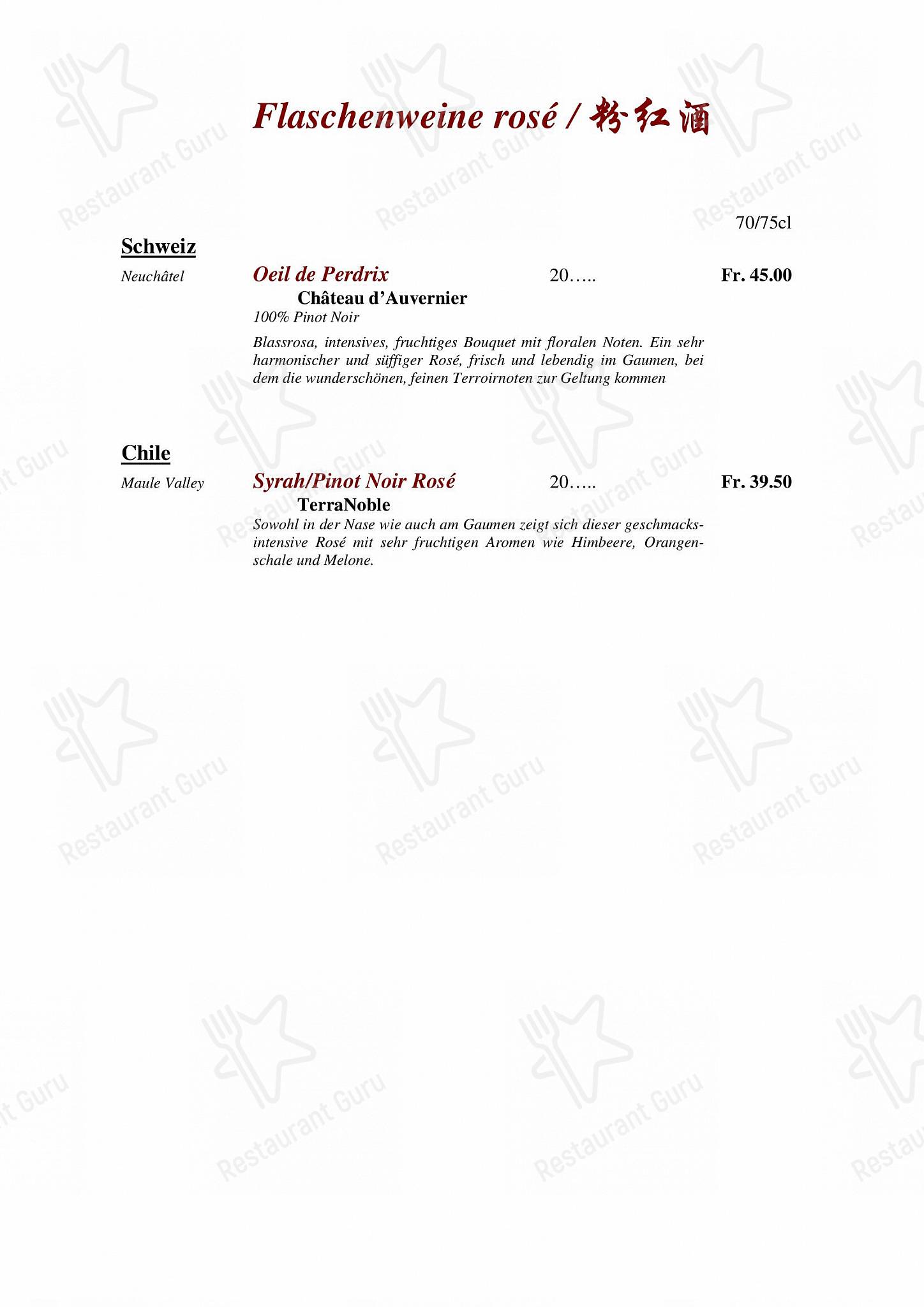 Table Menu per Yan-Ruyi Restaurant ristorante