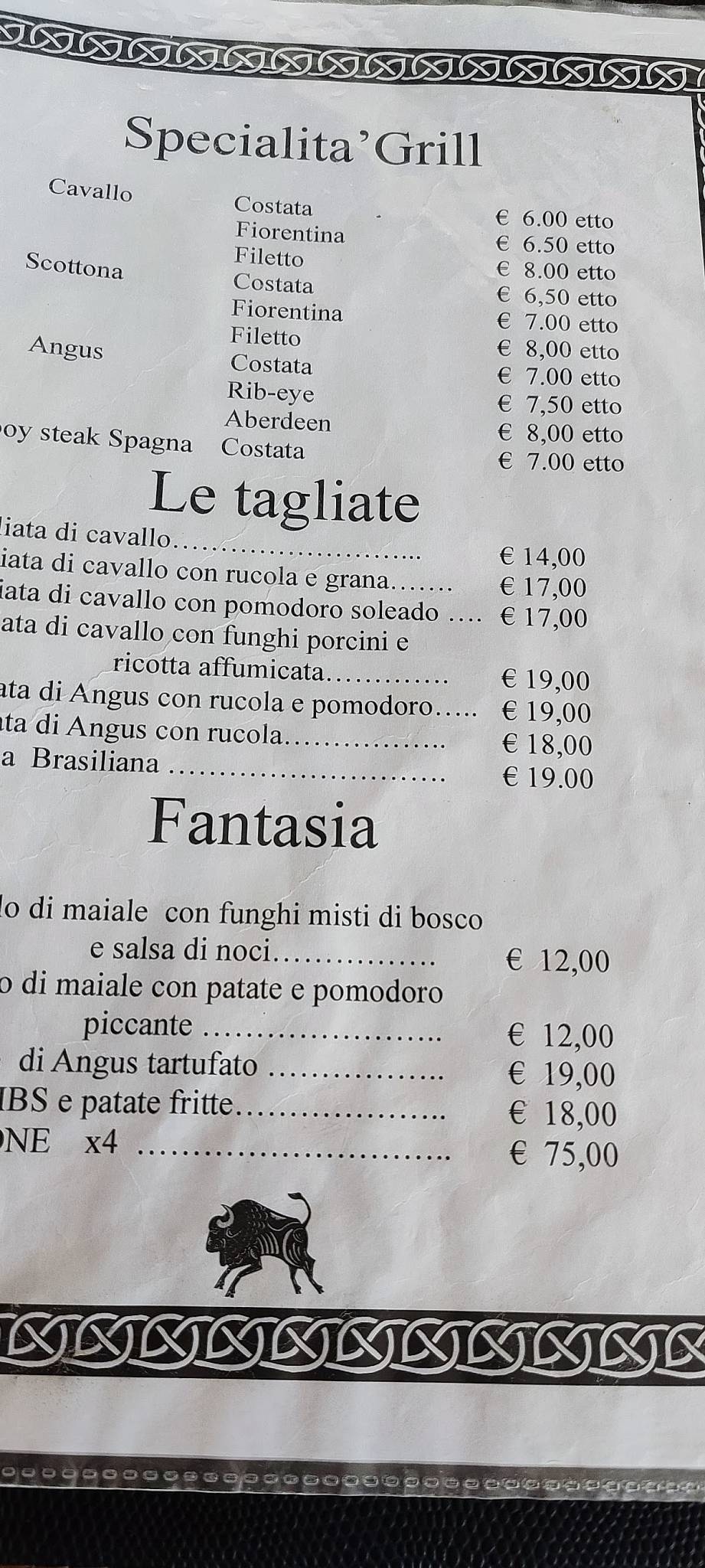 Menu di Ristorante Al Ristoro 