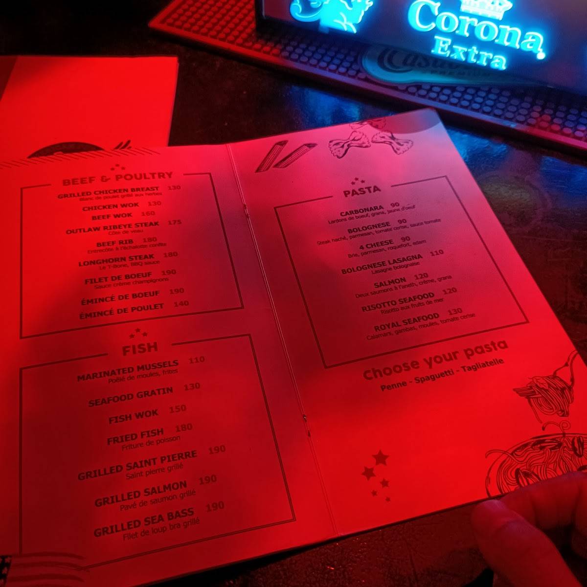 Menu de American Pub Rabat