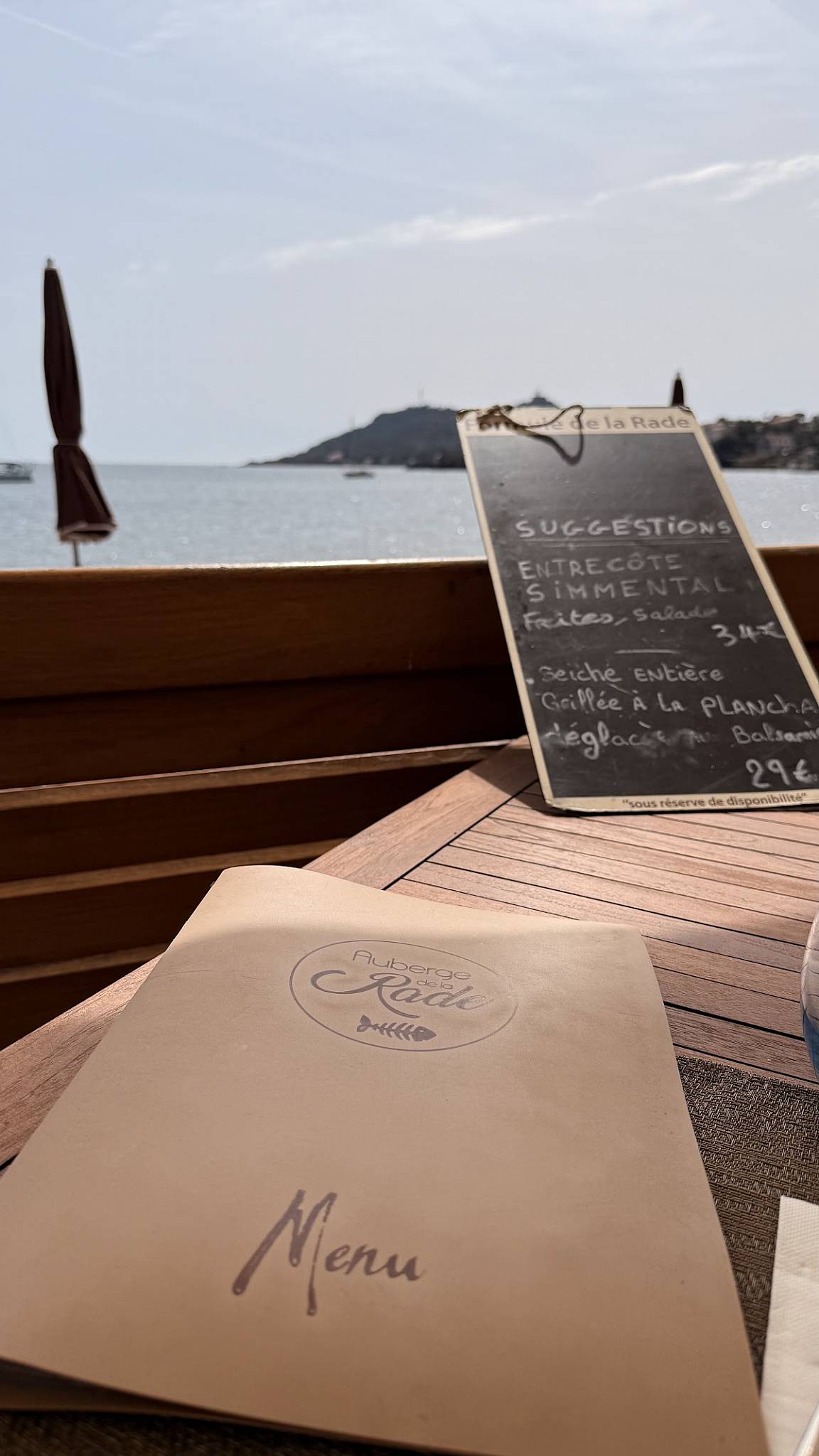 Menu de Auberge de la Rade