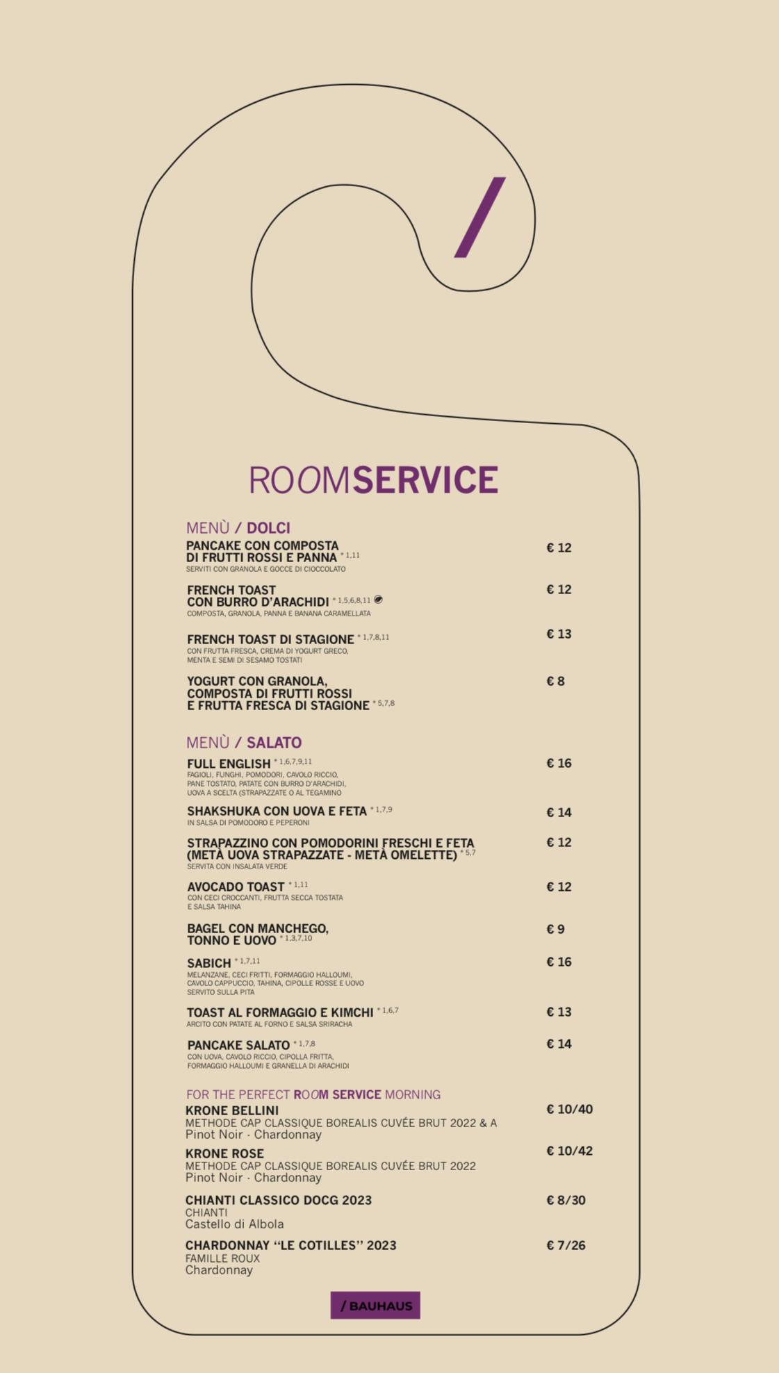 Menu di BAUHAUS ROME 