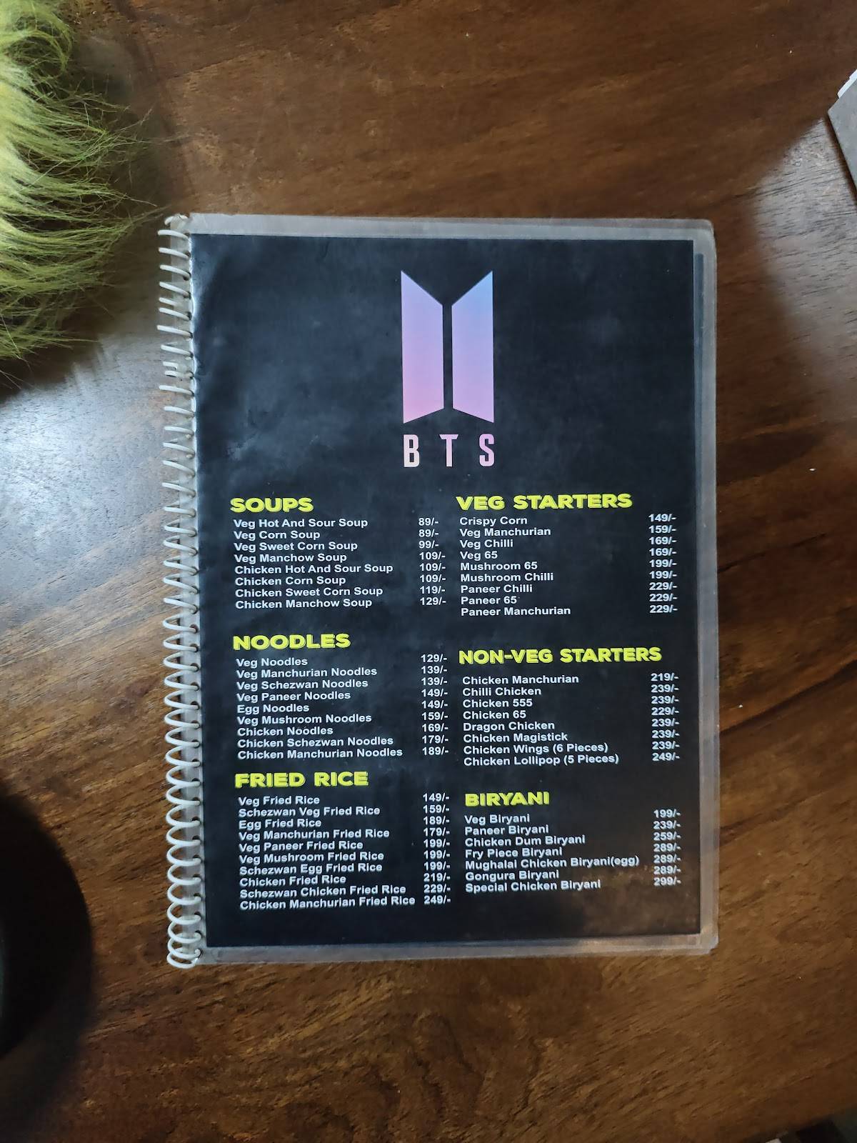 BTS RESTO CAFE menu