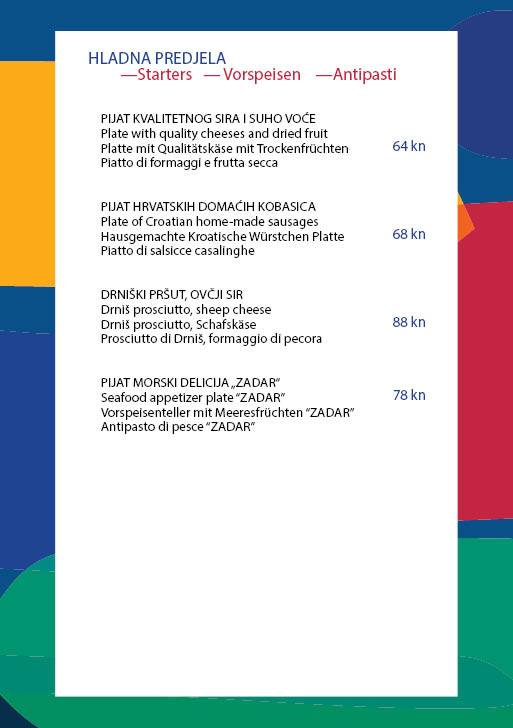 Menu di Botel Marina Rijeka 