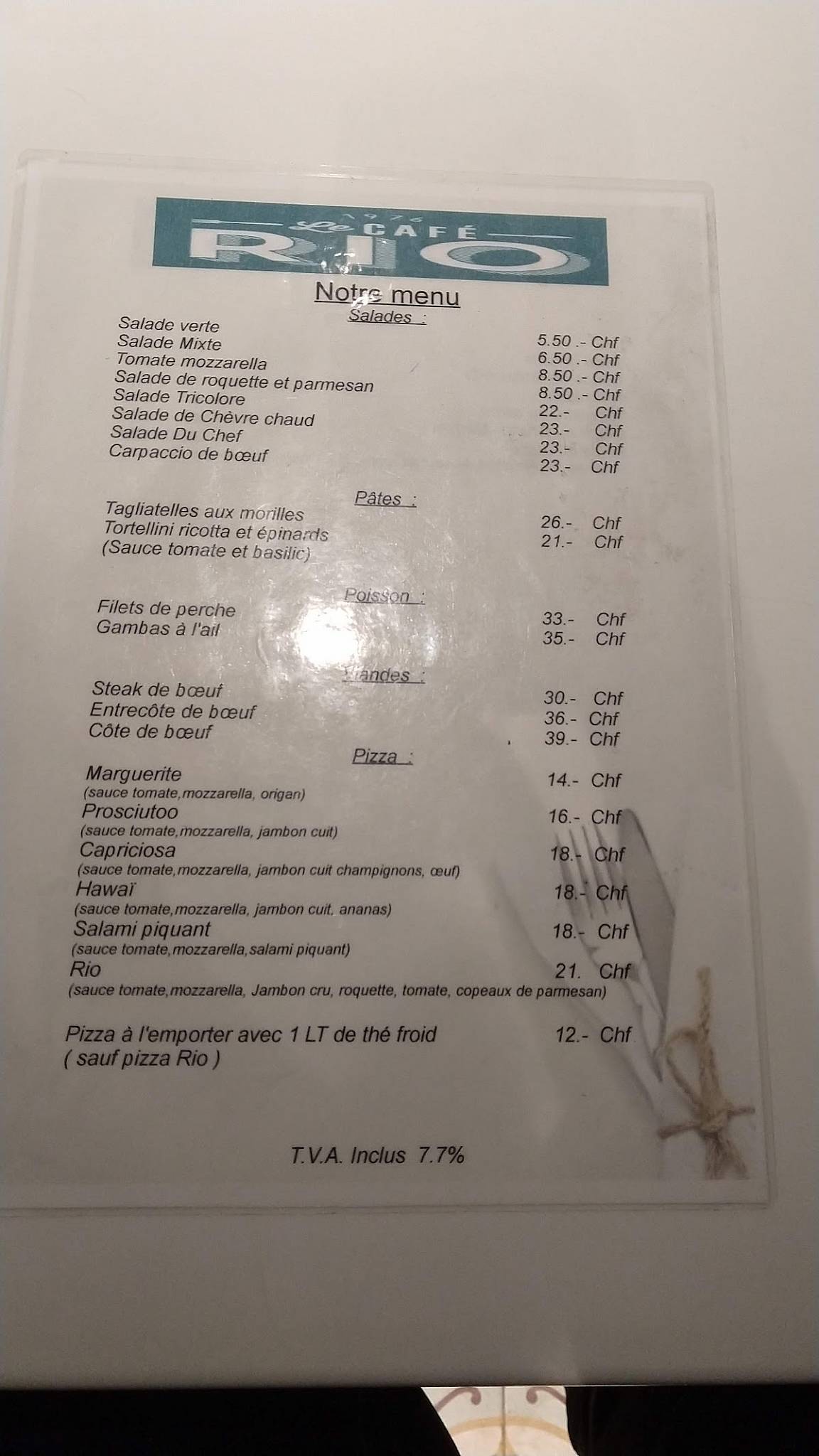 Menu di Restaurant Rio-Bar 