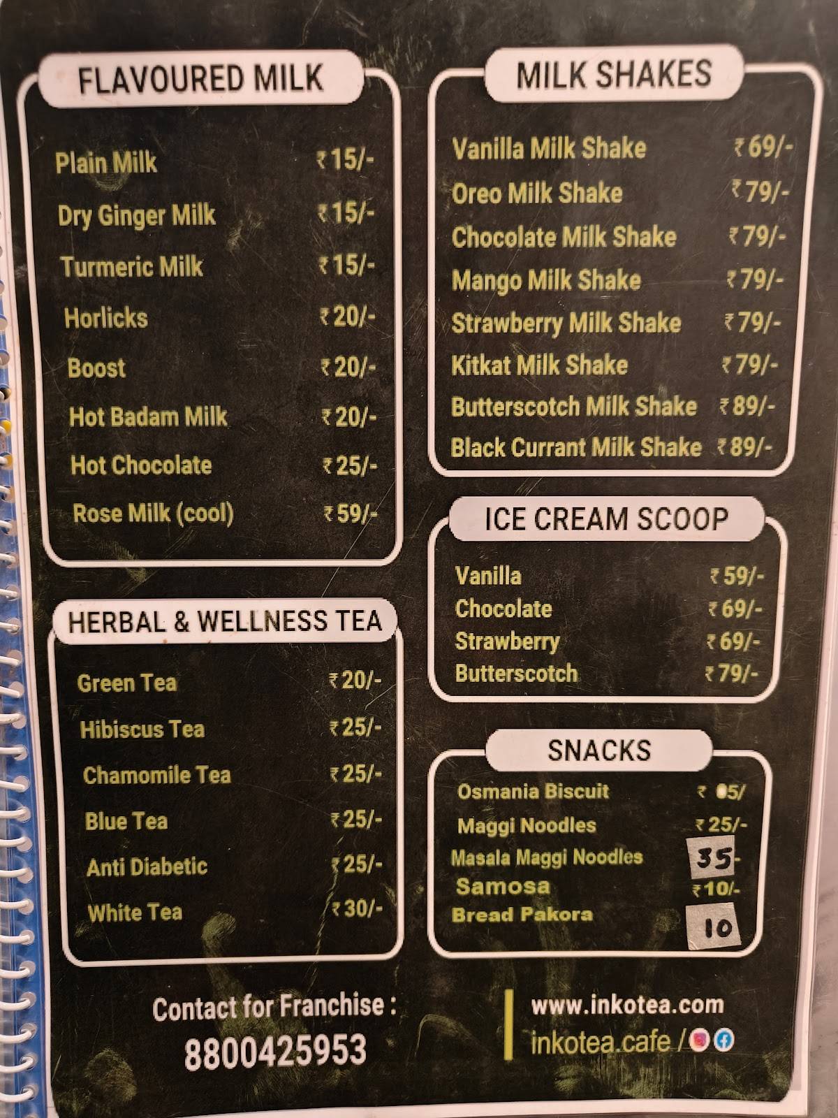 Cafe Synergy (Inko Tea) menu