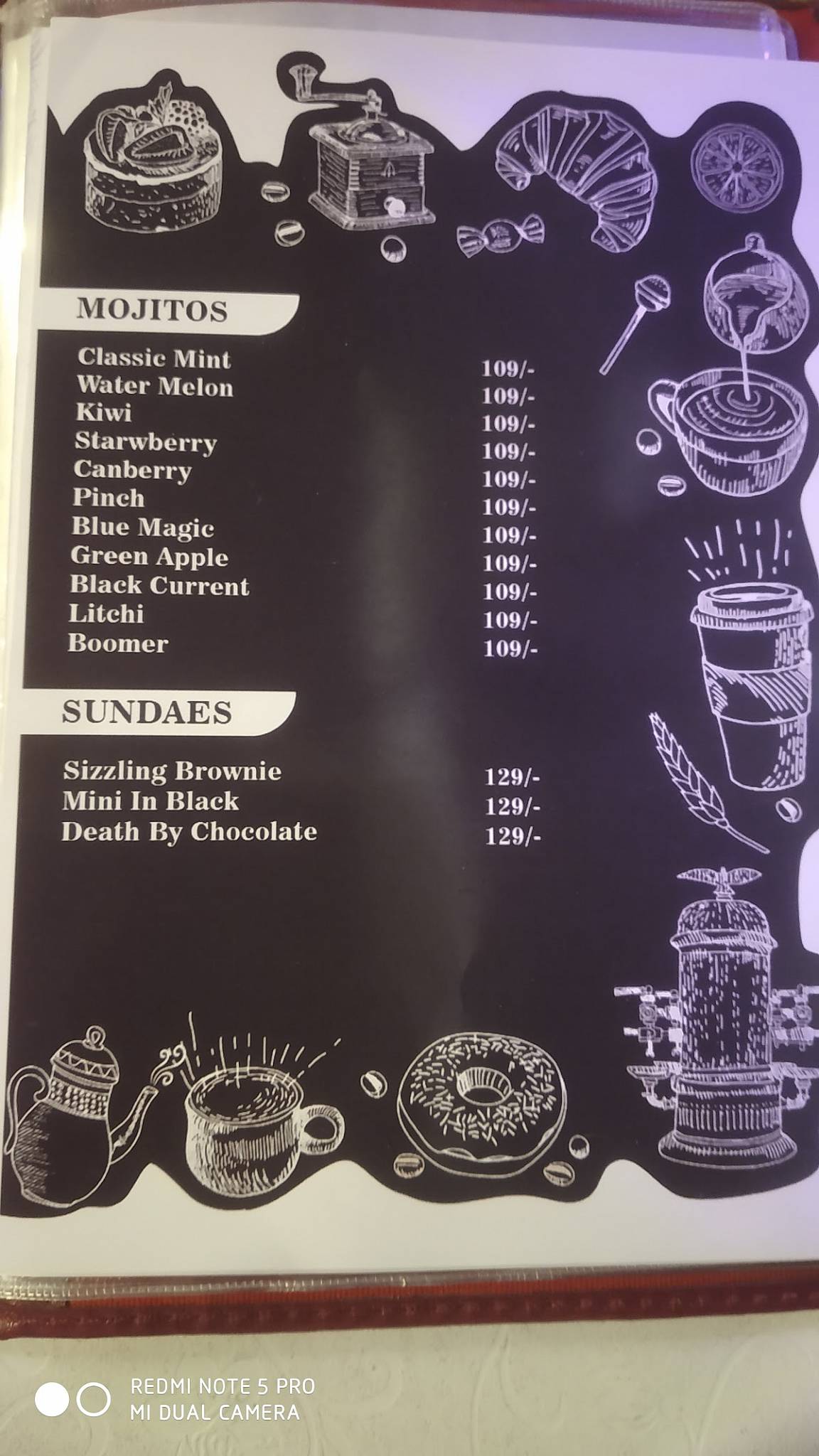 THE ROSE CAFE menu