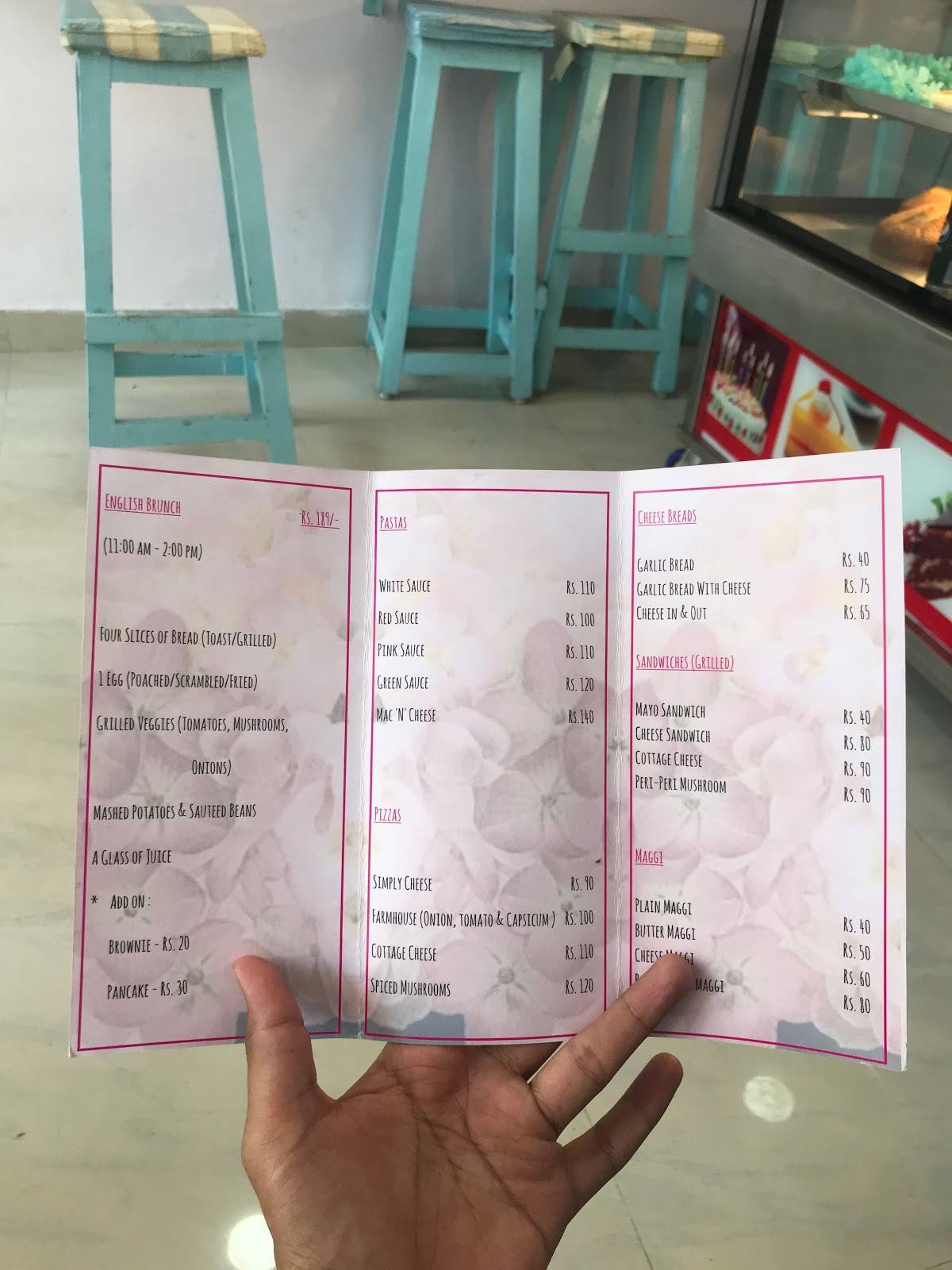 The Sugar Rack menu