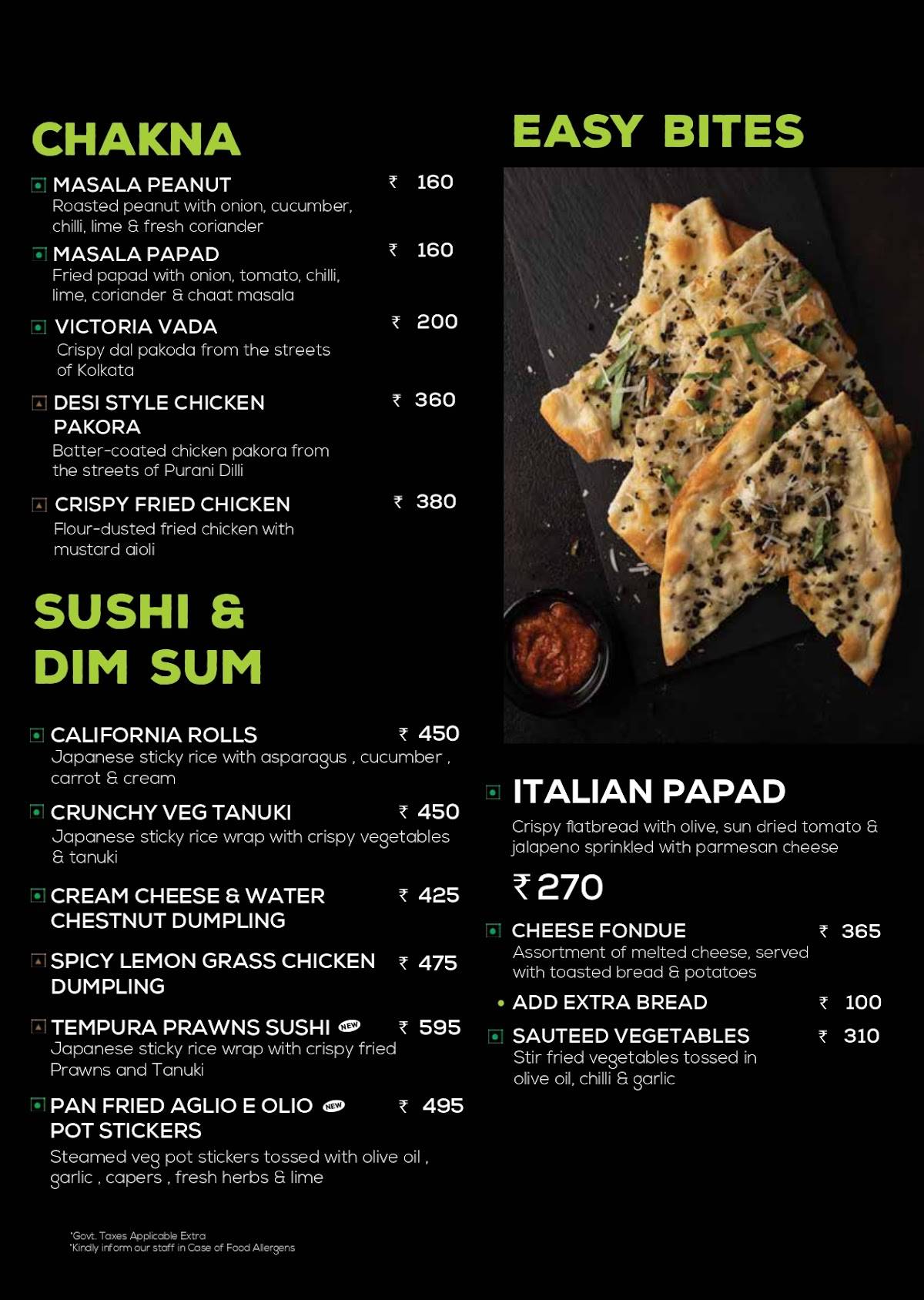 Chai Break Cafe & Bar menu