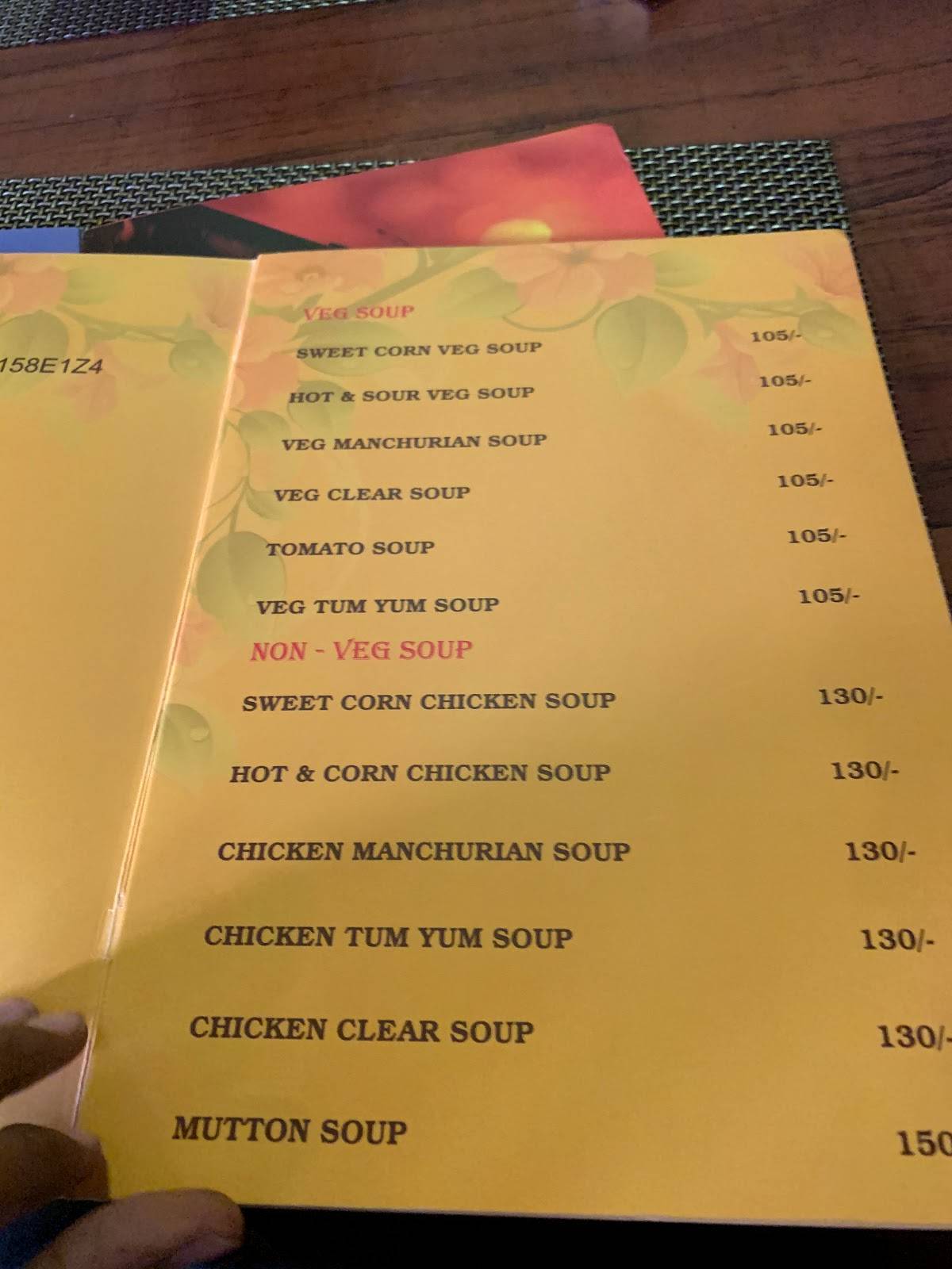 Chef Inn Regency menu