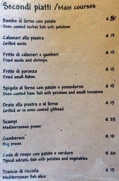 Menu di Domenico dal 1968 
