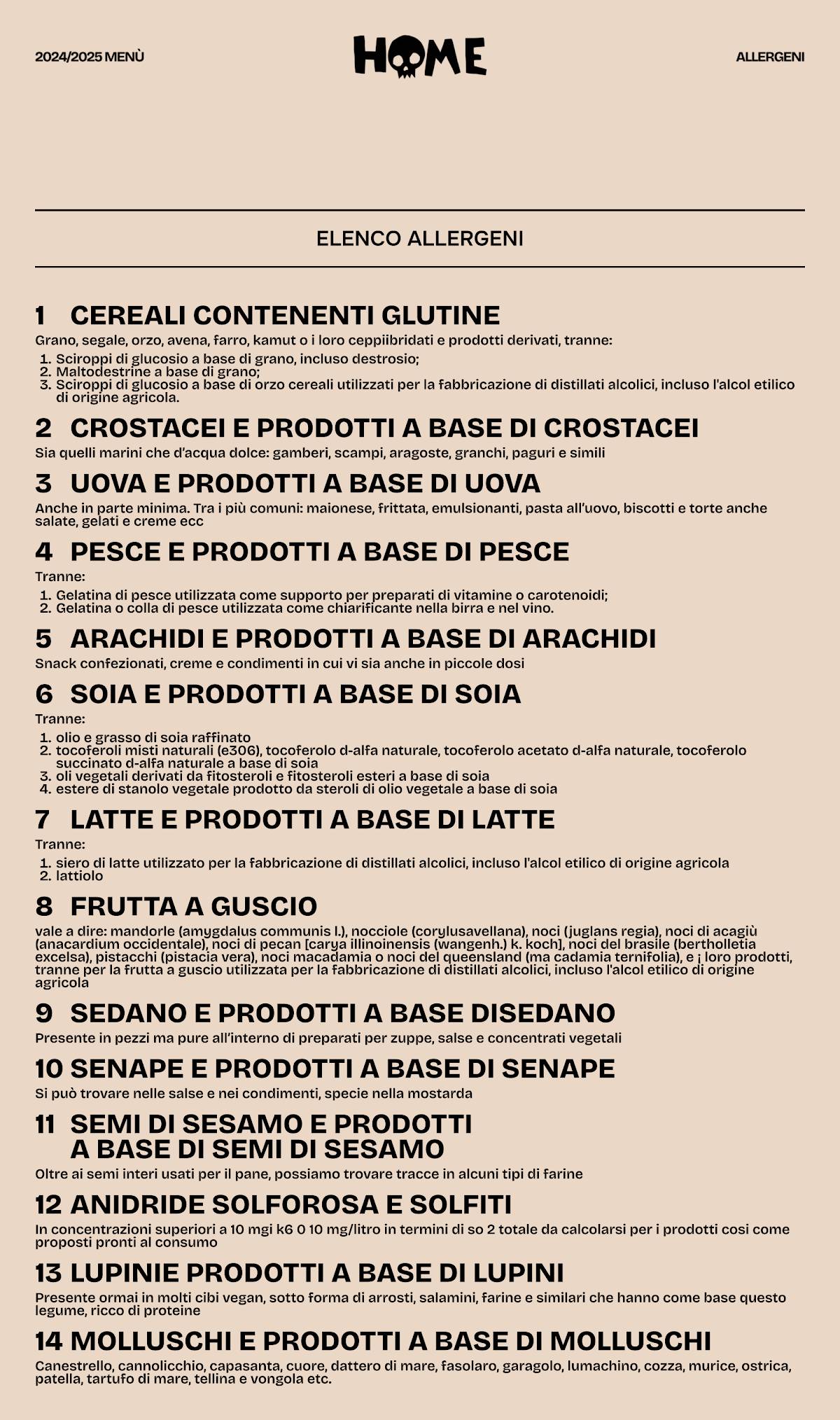 Menu di Home Rock Bar 