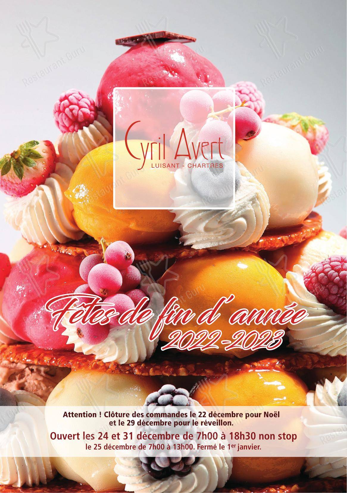 Le Rive's SARL dans Chartres - Menu