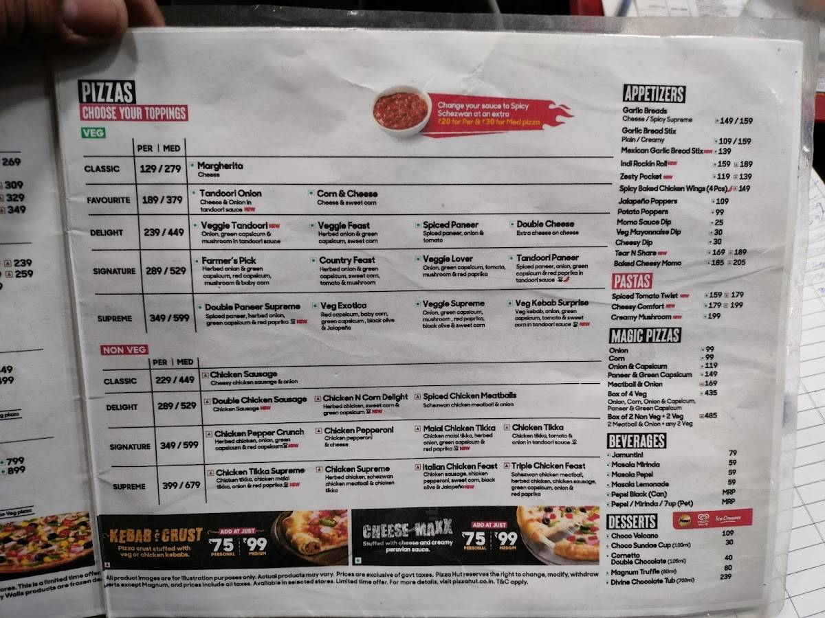 Pizza Hut Forum Galleria Mall menu