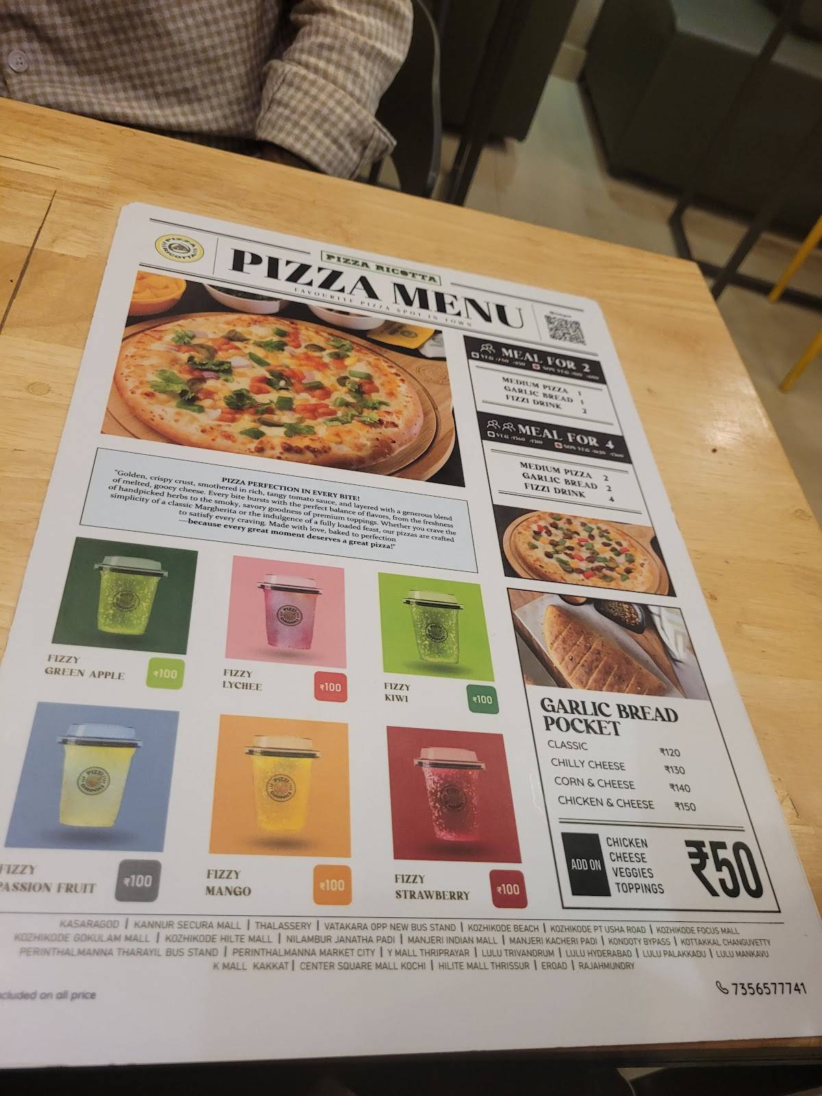 Pizza Ricotta Perinthalmanna menu