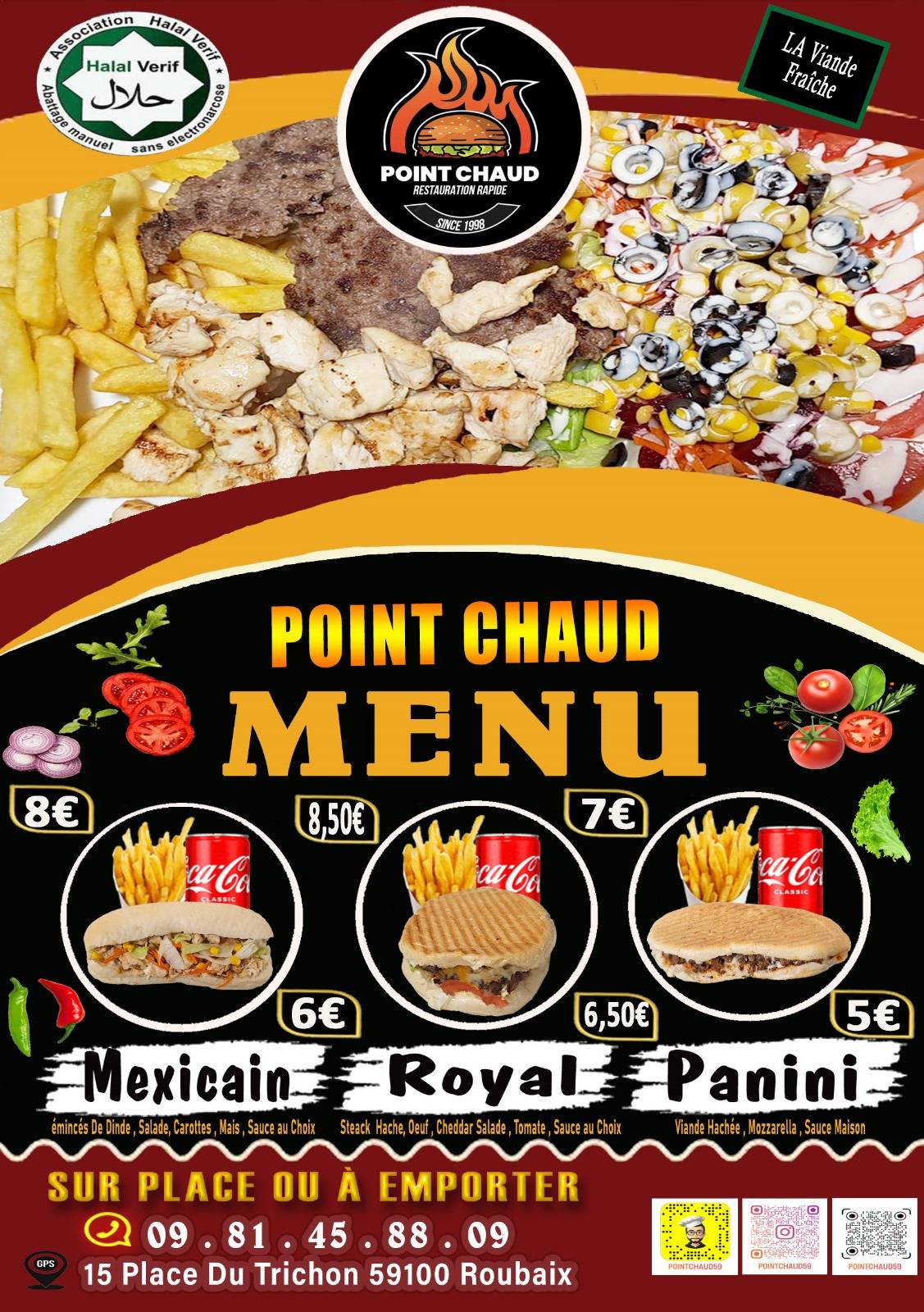 Menu de Point Chaud