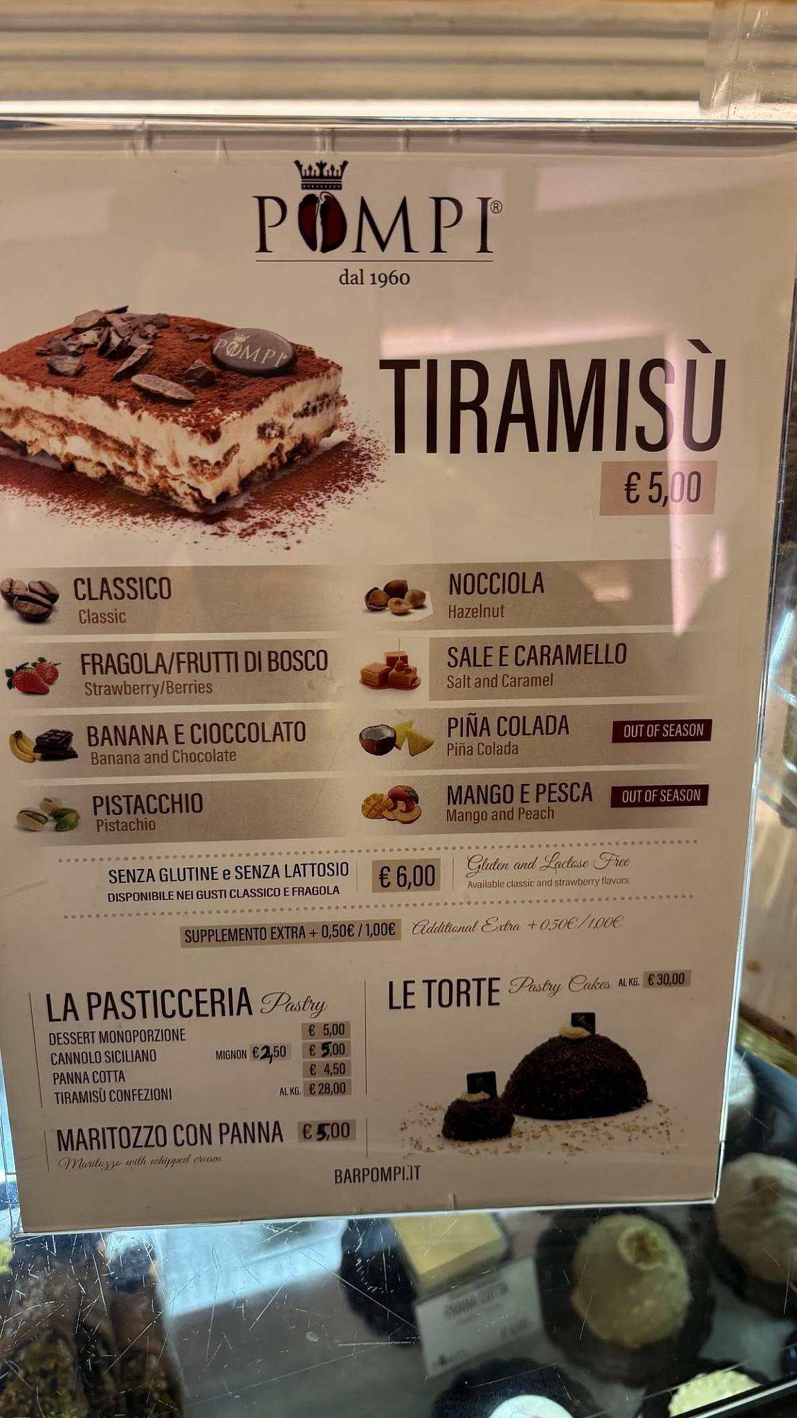 Menu de Pompi
