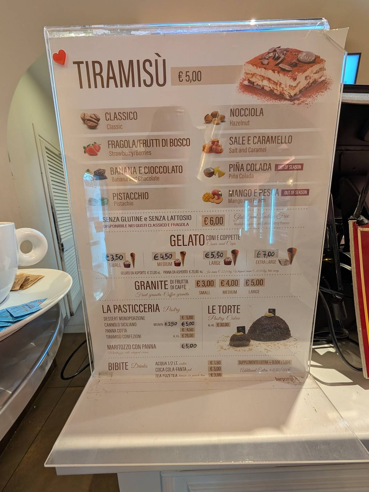 Menu de Pompi