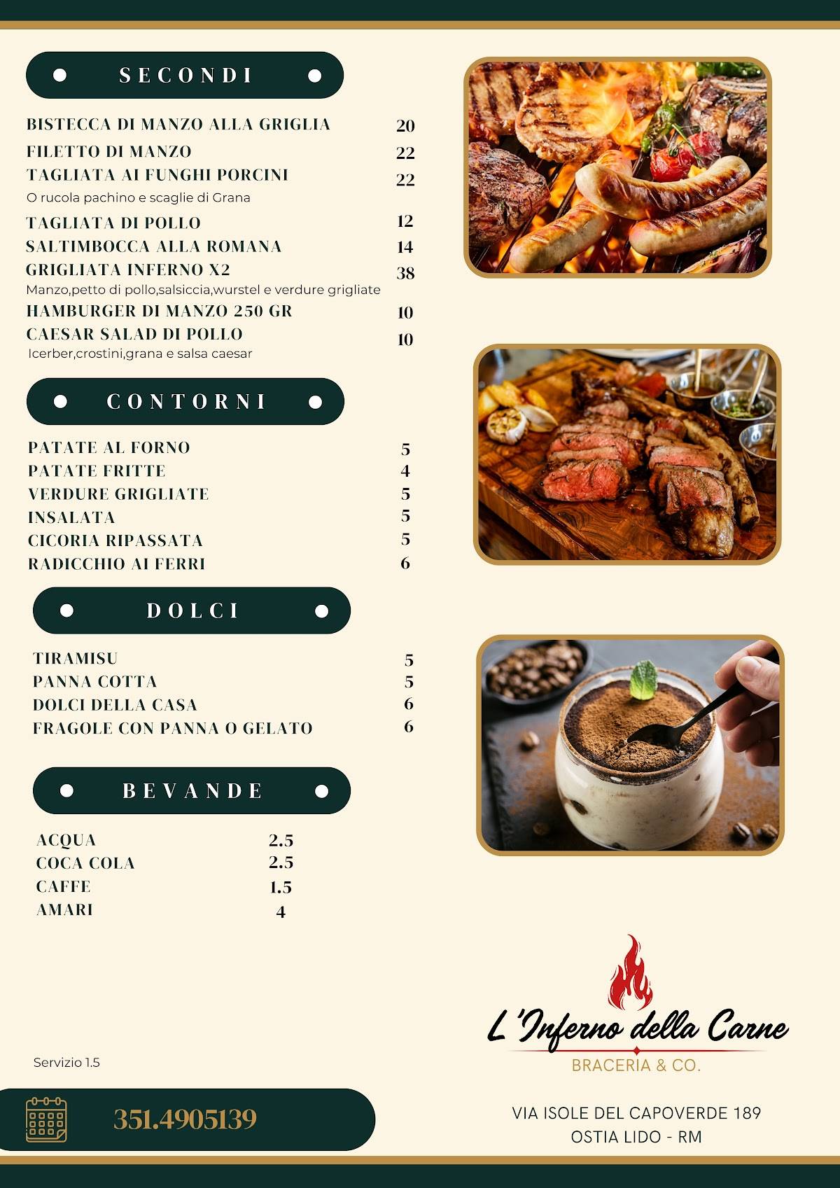 Menu di Primé Ristorante 