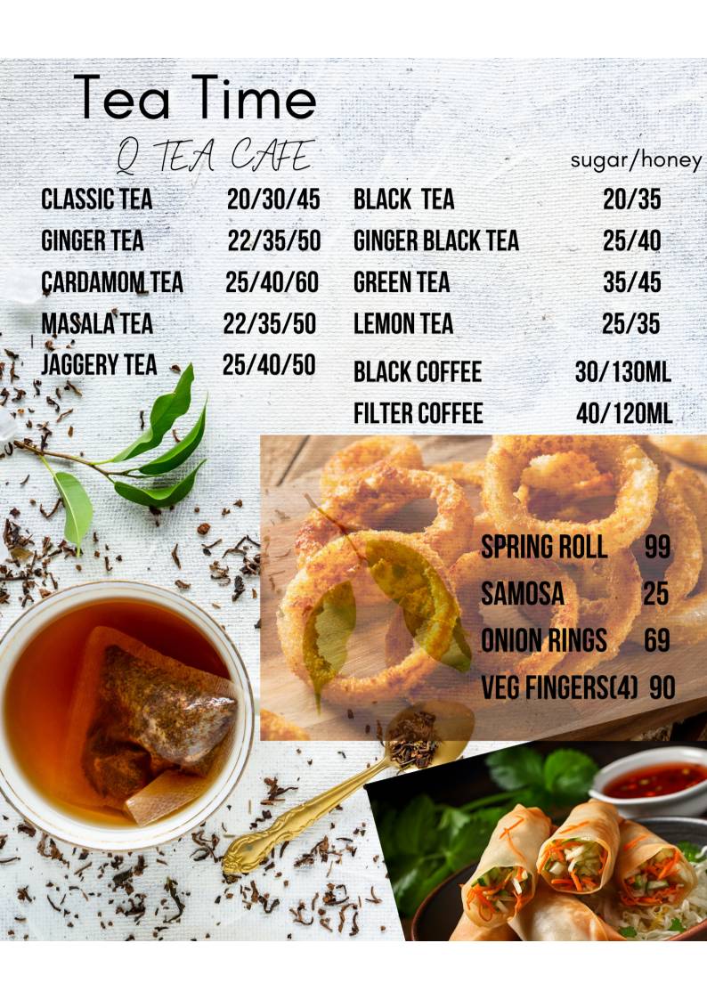 Q Tea Cafe menu