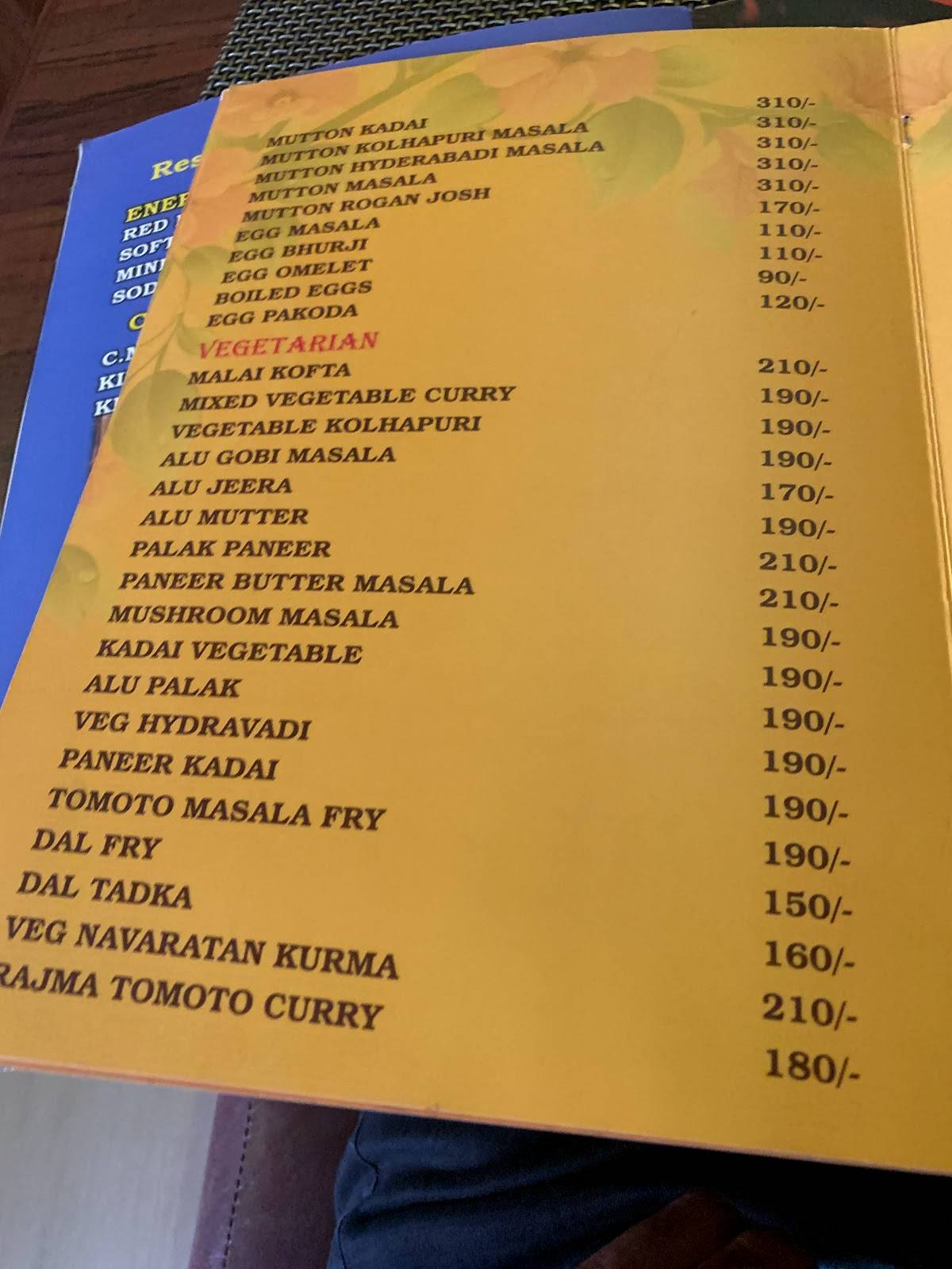 Chef Inn Regency menu
