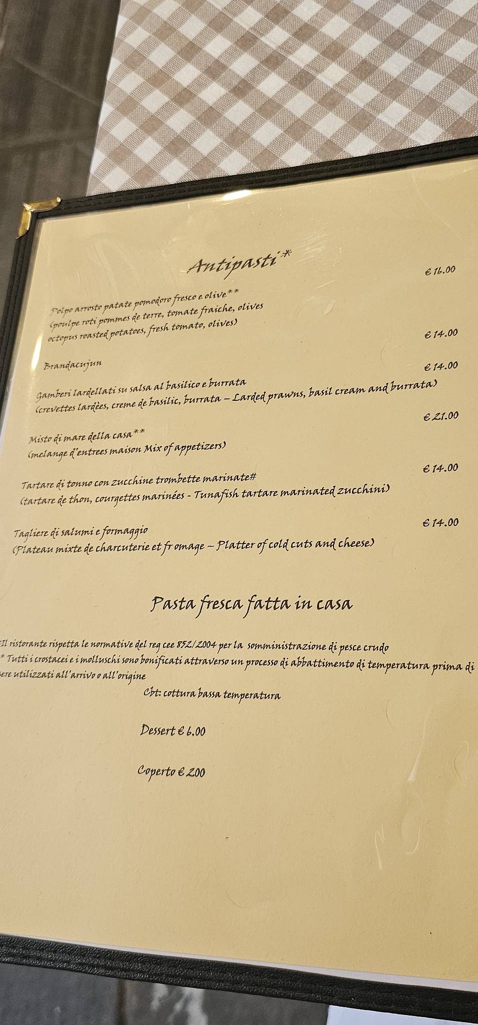 Menu di Chicco E Rosa 