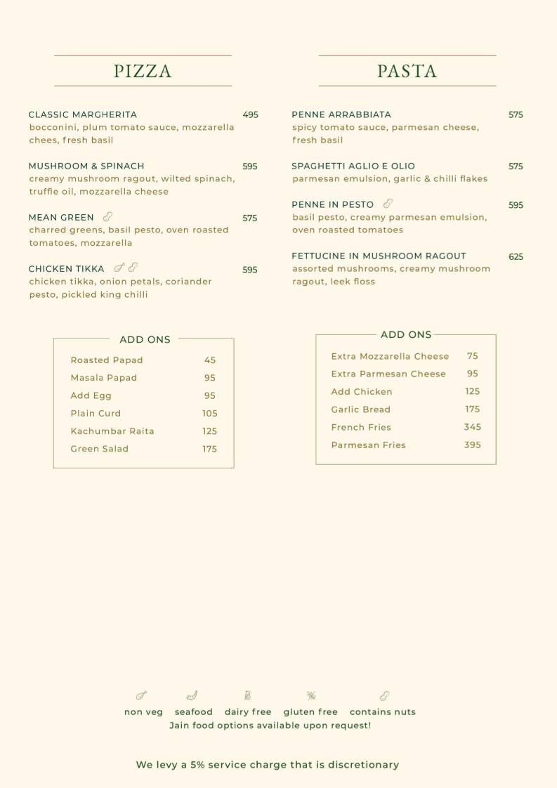 Signature - Innovative Culinary Kitchen menu