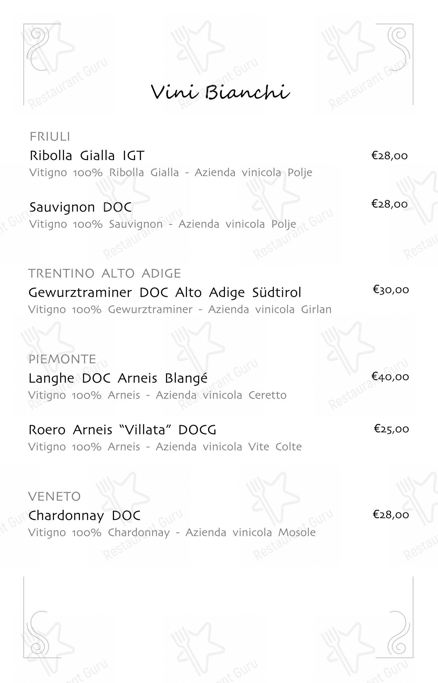 Roccocò dans Segrate - 菜单