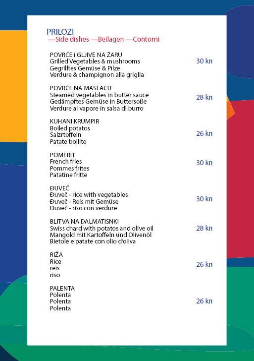 Menu di Botel Marina Rijeka 