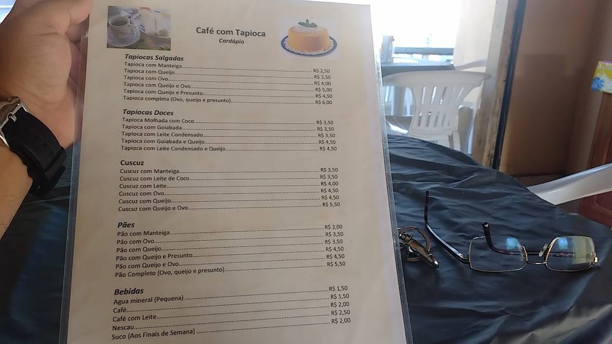 Café Com Tapioca cardápio