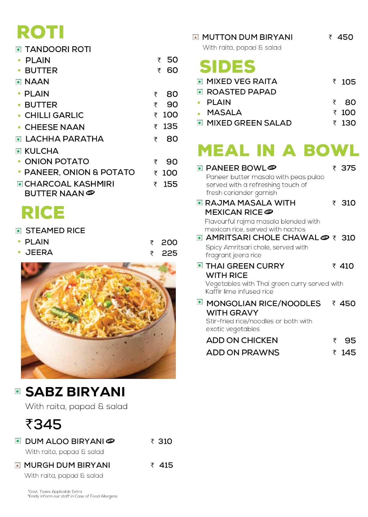 Chai Break Cafe & Bar menu