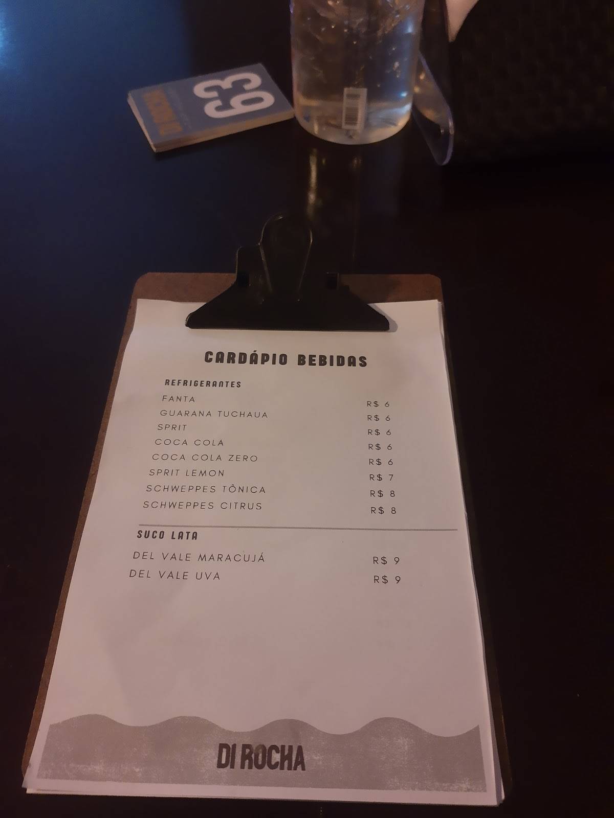 Di Rocha Burger & Beer cardápio