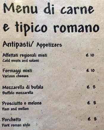 Menu di Domenico dal 1968 