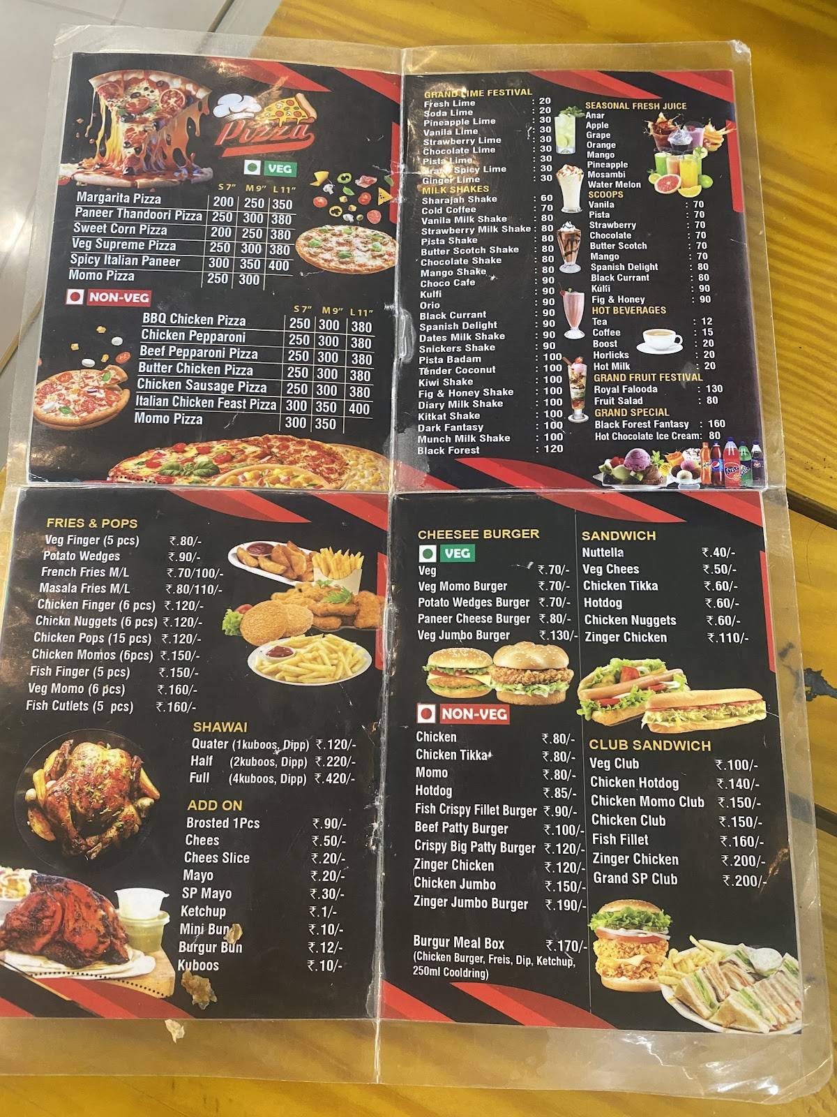 Grand Bakery menu