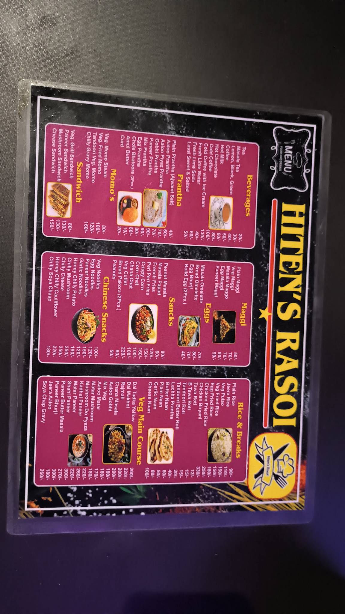 Hiten's Rasoi menu