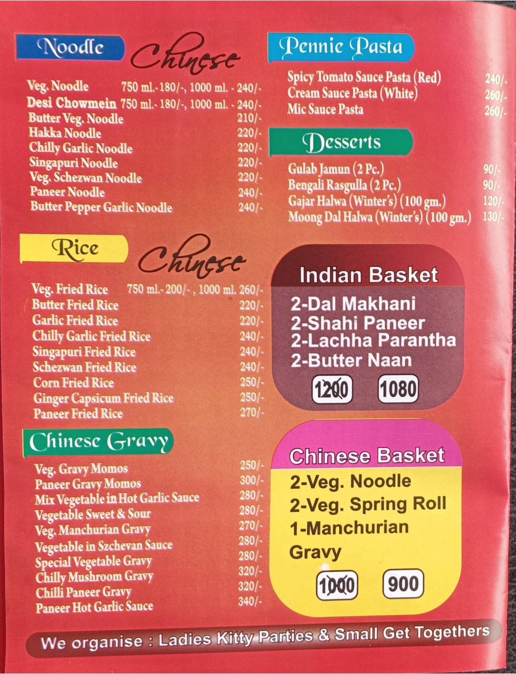 Kesar menu