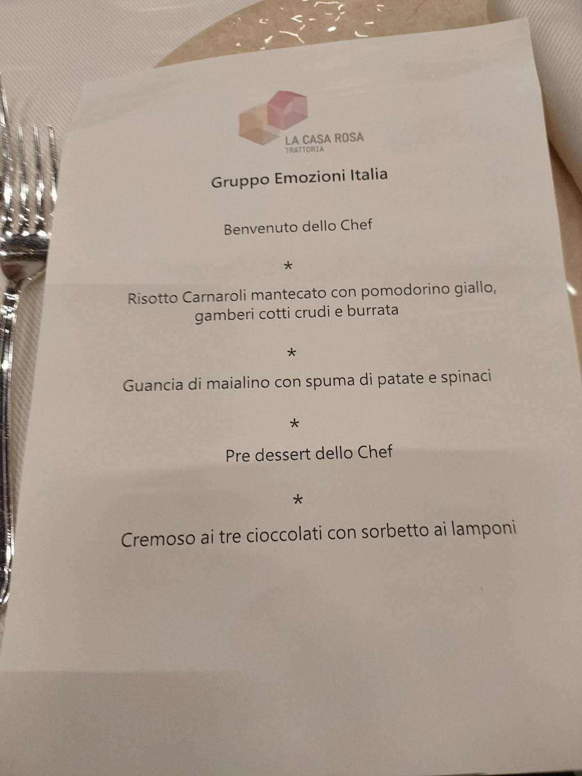 Menu di La Casa Rosa 